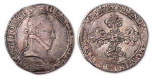 Henri III - Franc au col plat 1578 S (Troyes). Henri III - Franc au col plat 1578 S (Troyes).