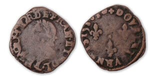Henri III - Double tournois 1580 L (Bayonne). Henri III - Double tournois 1580 L (Bayonne).