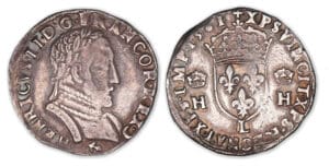 Charles IX - Teston 2e type 1562 (Bayonne) (au nom d'Henri II). Charles IX - Teston 2e type 1562 (Bayonne) (au nom d'Henri II).