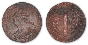 3 deniers type FRANCOIS 1792 D (Lyon). 3 deniers type FRANCOIS 1792 D (Lyon).