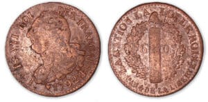 6 deniers type FRANCAIS 1792 BB (Strasbourg). 6 deniers type FRANCAIS 1792 BB (Strasbourg).