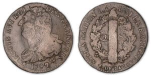 2 sols au faisceau type FRANCOIS 1792 .W. (Arras). 2 sols au faisceau type FRANCOIS 1792 .W. (Arras).