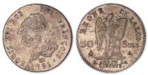 30 sols type FRANCOIS 1791 A (Paris). 30 sols type FRANCOIS 1791 A (Paris).
