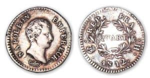 1/4 franc Bonaparte Premier Consul An 12 H (La Rochelle). 1/4 franc Bonaparte Premier Consul An 12 H (La Rochelle).