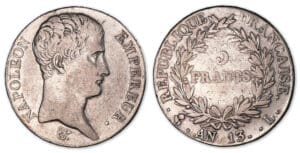 5 francs Napoléon Empereur An 13 L (Bayonne). 5 francs Napoléon Empereur An 13 L (Bayonne).