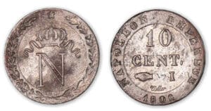 10 centimes Napoléon I 1808 I (Limoges). 10 centimes Napoléon I 1808 I (Limoges).