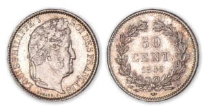 50 centimes Louis-Philippe I 1846 A (Paris). 50 centimes Louis-Philippe I 1846 A (Paris).