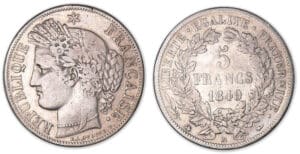 5 francs Cérès 1849 BB (Strasbourg).