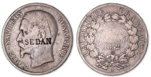 Monnaie satirique 5 francs Louis Napoléon Bonaparte 1852 A (Paris). Monnaie satirique 5 francs Louis Napoléon Bonaparte 1852 A (Paris).