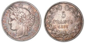 5 francs Cérès sans légende 1871 K (Bordeaux).