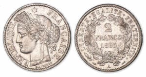 2 francs Cérès avec légende 1895 A (Paris).
