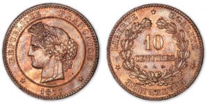 10 centimes Cérès 1877 A (Paris).