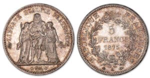 5 francs Hercule 1875 A (Paris).