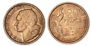 20 francs George Guiraud 1950 B 4 Faucilles.