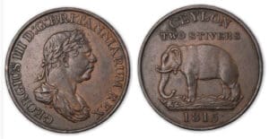 Sri Lanka - Gorges III - 2 Stivers 1815 (Ceylan).