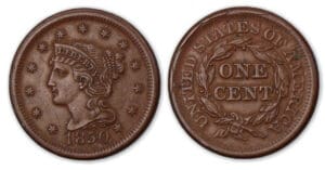 Etat-Unis - 1Centime Coronet 1850.