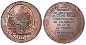 Monneron de 5 sols 1792 AN IV. Monneron de 5 sols 1792 AN IV.