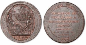 Monneron de 5 sols 1792 AN IV. Monneron de 5 sols 1792 AN IV.