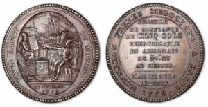 Monneron de 5 sols 1792 AN III frappe médaille. Monneron de 5 sols 1792 AN III frappe médaille.