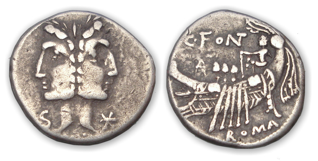 FONTEIA - Denier 114-113 av. J.-C. FONTEIA - Denier 114-113 av. J.-C.