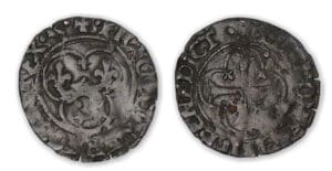 François 1er - Denier tournois du dauphiné 1er type (Romans). François 1er - Denier tournois du dauphiné 1er type (Romans).