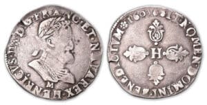 Henri IV - Demi-franc 1603 M (Toulouse). Henri IV - Demi-franc 1603 M (Toulouse).