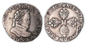 Henri IV - Demi-franc 1602 I (Limoges). Henri IV - Demi-franc 1602 I (Limoges).
