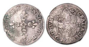 Navarre - Henri III de Navarre, II de Béarn Quart d'écu 1584 (Pau).