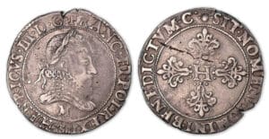 Henri III - Franc au col fraisé 1581 M (Toulouse). Henri III - Franc au col fraisé 1581 M (Toulouse).
