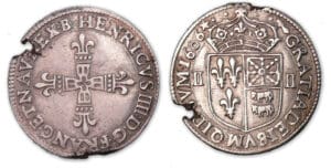 Henri IV - Quart d'écu du Béarn 1606 (Pau). Henri IV - Quart d'écu du Béarn 1606 (Pau).