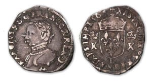 Charles IX - Demi-teston 4e type 1564 L (Bayonne). Charles IX - Demi-teston 4e type 1564 L (Bayonne).