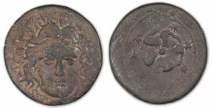 CARIE - Rhodos - Grand bronze (88-43 av. J.-C.).