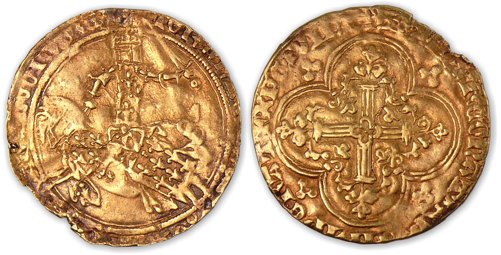 Jean II - Franc or à cheval. Jean II - Franc or à cheval.
