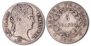5 francs Napoléon 100 jours 1815 Q (Perpignan). 5 francs Napoléon 100 jours 1815 Q (Perpignan).