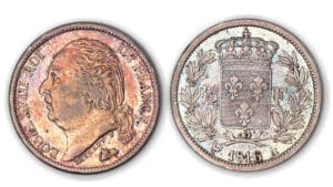 1/2 franc  Louis XVIII buste nu 1816 A (Paris).