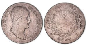 5 francs Bonaparte Premier Consul An 12 L (Bayonne). 5 francs Bonaparte Premier Consul An 12 L (Bayonne).