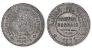 5 centimes contre-monnaie - 1873.