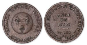 2 francs (module de) PRUSSE - Frédéric Guillaume III - Ange de paix - 1814. 2 francs (module de) PRUSSE - Frédéric Guillaume III - Ange de paix - 1814.