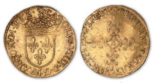 Charles IX - Ecu d'or 1er type 1574 (Rouen). Charles IX - Ecu d'or 1er type 1574 (Rouen).
