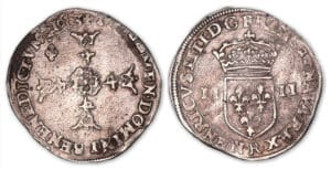 Henri IV - Quart d'écu 4e type 1603 (Villeneuve Saint-André-Lès-Avignon). Henri IV - Quart d'écu 4e type 1603 (Villeneuve Saint-André-Lès-Avignon).