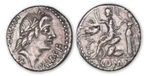 CAECILIA - Denier (90 av. J.-C.).