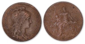 5 centimes Dupuis 1898 - flan mat.