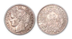 50 centimes Cérès 1871 A (Paris).