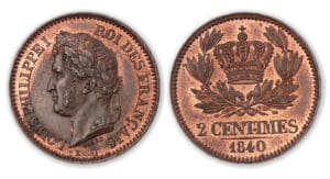 2 centimes Louis-Philippe 1840 essai. 2 centimes Louis-Philippe 1840 essai.