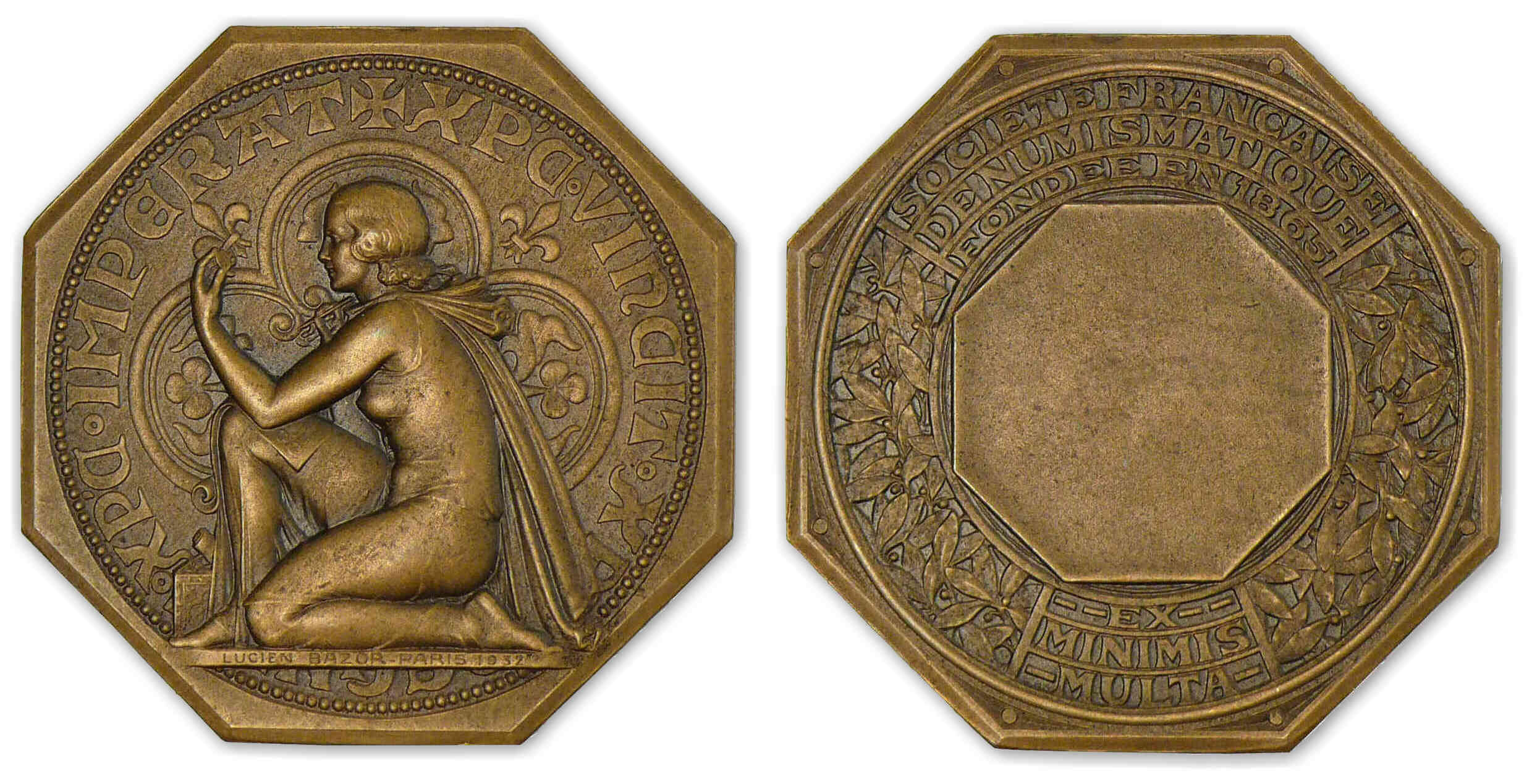 Jeton de la société française de numismatique - Epreuve en bronze. Jeton de la société française de numismatique - Epreuve en bronze.