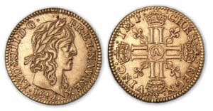Louis XIII - Demi-louis d'or 1642 A (Paris). Louis XIII - Demi-louis d'or 1642 A (Paris).