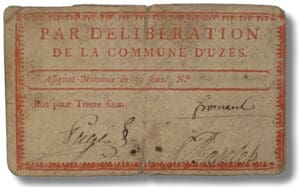 Billet de confiance - Uzes (Gard) - bon pour 30 sous