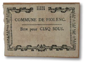 Billet de confiance - Piolenc (Bouches-du-Rhône) - 5 sous