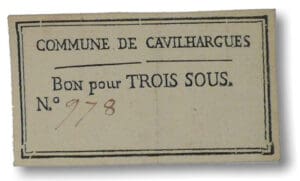 Billet de confiance - Cavilhargues - 3 sous