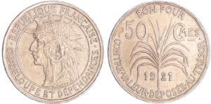 Guadeloupe et dépendances - 50 centimes 1921